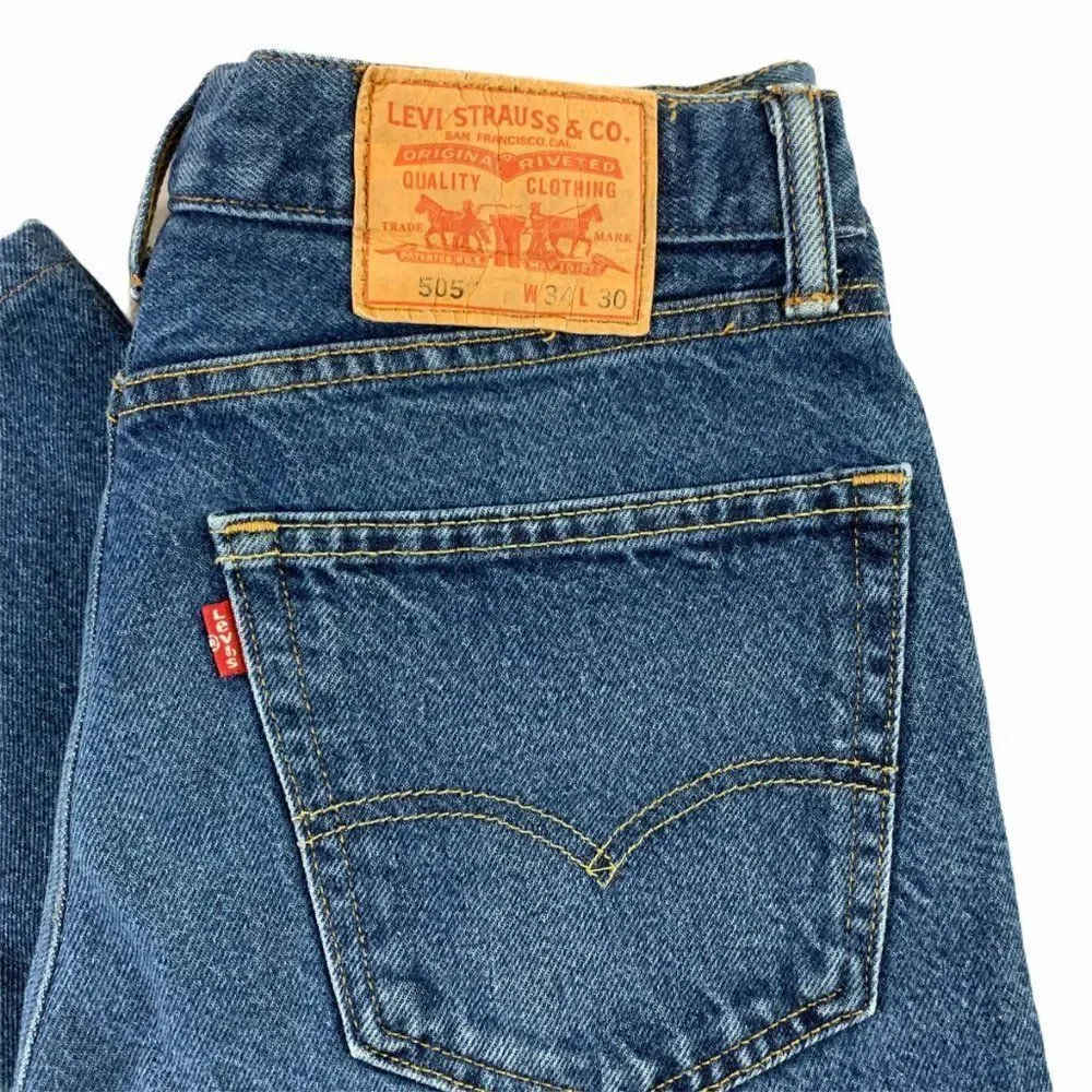 Levi's 505 Men's Dark Wash Denim Jeans‎